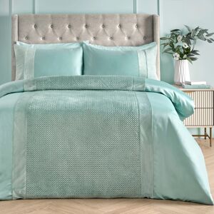 Soiree Iras Duck Egg Velvet Satin Duvet Cover Bedding Set Soiree Iras Duck Egg Velvet Satin Duvet Cover Bedding Set