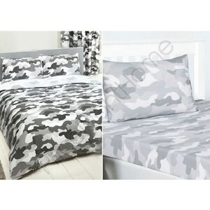 Prh Army Camouflage Grey Double Duvet Cover Set + Fitted Sheet + 4 Pillowcases Prh Army Camouflage Grey Double Duvet Cover Set + Fitted Sheet + 4 Pillowcases