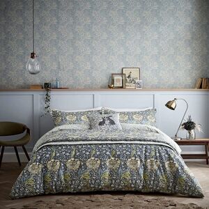 Morris & Co Kennet Cover Set Super King Indigo Gold Morris & Co Kennet Cover Set Super King Indigo Gold