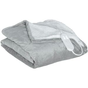 Homcom Heated Throw Blanket With 10 Heat Levels & 10h Timer Flannel Cotton Velvet Grey Homcom Heated Throw Blanket With 10 Heat Levels & 10h Timer Flannel Cotton Velvet Grey