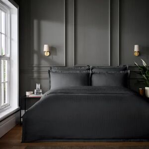 Dunelm Hotel Luxury 400 Tc 100% Cotton Sateen Stripe Single Duvet In Coal Dunelm Hotel Luxury 400 Tc 100% Cotton Sateen Stripe Single Duvet In Coal
