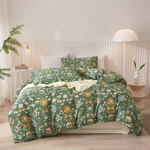 Ruccit Green Floral Duvet Cover Set King 100% Cotton Duvet Cover King Size Bed Ruccit Green Floral Duvet Cover Set King 100% Cotton Duvet Cover King Size Bed