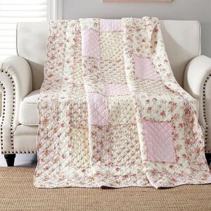 qucover Qucover Single Bedspread Quilted Throw Soft 100% Cotton Pink Floral Patchwork Q qucover Qucover Single Bedspread Quilted Throw Soft 100% Cotton Pink Floral Patchwork Q