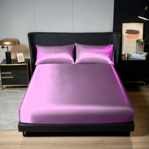 Does Not Apply 3pcs Satin Bedding Set King Size, Fitted Sheet & Pillowcases With Elastic Band Does Not Apply 3pcs Satin Bedding Set King Size, Fitted Sheet & Pillowcases With Elastic Band
