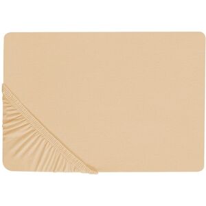 Beliani JANBU Cotton Fitted Sheet - 140x200 cm - Sand Beige - Fitted Sheet Beliani JANBU Cotton Fitted Sheet - 140x200 cm - Sand Beige - Fitted Sheet