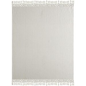 Homeroots.Co 50" X 60" Gray Woven Cotton Herringbone Throw Blanket With Tassels Homeroots.Co 50" X 60" Gray Woven Cotton Herringbone Throw Blanket With Tassels