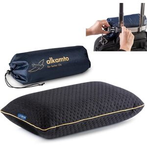 Alkamto Travel Pillow - Ergonomic Neck Support Camping Memory Foam Pillow With Alkamto Travel Pillow - Ergonomic Neck Support Camping Memory Foam Pillow With