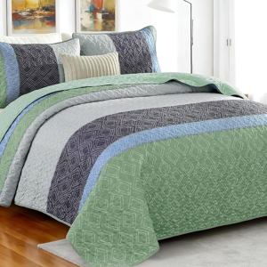 Branded Quilted Bedspread Single Size, 135 X 200cm Striped Quilted Bedspreads, Bedding D Branded Quilted Bedspread Single Size, 135 X 200cm Striped Quilted Bedspreads, Bedding D
