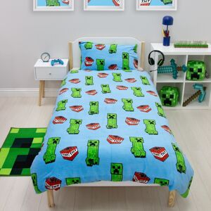 Character World Minecraft Fleece Single Duvet Creepers Reversible Quilt Cover Set Blue Kids Character World Minecraft Fleece Single Duvet Creepers Reversible Quilt Cover Set Blue Kids