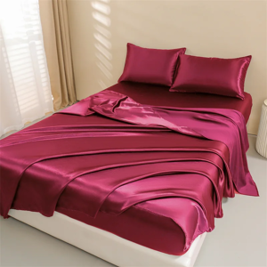 Does Not Apply Queen Size Satin Bed Sheets Set, 4 Pcs: Fitted Sheet, Flat Sheet, 2 Pillowcases Does Not Apply Queen Size Satin Bed Sheets Set, 4 Pcs: Fitted Sheet, Flat Sheet, 2 Pillowcases