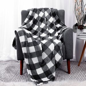Piccocasa Plaid Buffalo Checkered Twin Blanket Soft Fleece For Couch Bed Black And White Piccocasa Plaid Buffalo Checkered Twin Blanket Soft Fleece For Couch Bed Black And White
