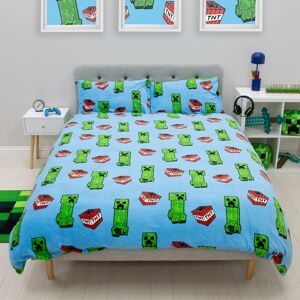Character World Minecraft Fleece Double Duvet Reversible Kids Creeper Bedding Blue Quilt Cover Character World Minecraft Fleece Double Duvet Reversible Kids Creeper Bedding Blue Quilt Cover