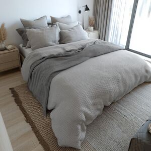 Wsg Bedspread Light Grey Cotton Throws Waffle Design Soft Bed Runner 2.5 X 2.6m Wsg Bedspread Light Grey Cotton Throws Waffle Design Soft Bed Runner 2.5 X 2.6m