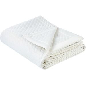 Beliani White Polyester Bedspread - Geometric Pattern 220x240cm Beliani White Polyester Bedspread - Geometric Pattern 220x240cm