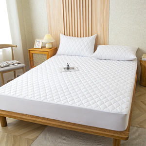 Waterproof Mattress Protector Cover - Fitted Sheet In Gray/white, Multi Sizes Waterproof Mattress Protector Cover - Fitted Sheet In Gray/white, Multi Sizes