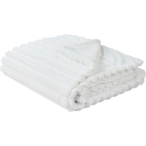 Beliani White Polyester Bed Throw - Cozy Decor 150x200cm Beliani White Polyester Bed Throw - Cozy Decor 150x200cm