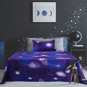 Piccocasa Bed Sheet Set 3pcs Galaxy Stars Themed Bedding Set With Pillow Case Purple Twin Piccocasa Bed Sheet Set 3pcs Galaxy Stars Themed Bedding Set With Pillow Case Purple Twin