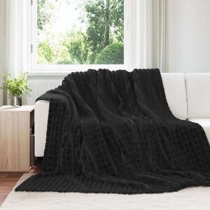 Vidaxl Throw Blanket Black 240 X 220 Cm Fleece Vidaxl Throw Blanket Black 240 X 220 Cm Fleece