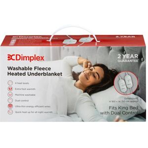 New Dimplex Washable Fleece Heated Under Blanket King Size Bed Dual Control New Dimplex Washable Fleece Heated Under Blanket King Size Bed Dual Control