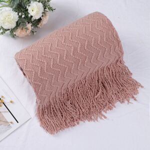 Piccocasa Soft Acrylic Decorative Throw Blanket With Fringe For Couch Bed Sofa Pink Piccocasa Soft Acrylic Decorative Throw Blanket With Fringe For Couch Bed Sofa Pink