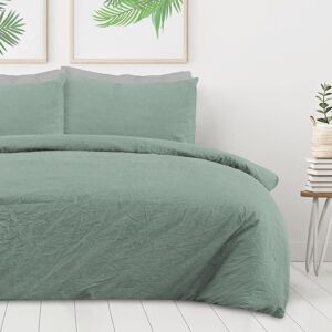 Sleepdown 100% Pure Cotton Plain Dye Sage Green Duvet Cover Quilt Pillow Cases Sleepdown 100% Pure Cotton Plain Dye Sage Green Duvet Cover Quilt Pillow Cases