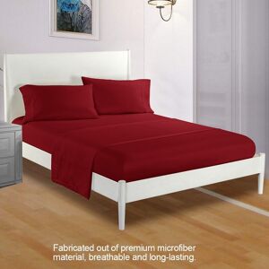 ˜solid Color Brushed Burgundy (4-Piece Set) Pillowcase (20*30*2) Fitted Sheet ˜solid Color Brushed Burgundy (4-Piece Set) Pillowcase (20*30*2) Fitted Sheet