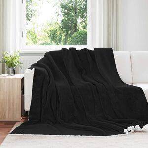 Vidaxl Throw Blanket Black 220 X 240 Cm Fleece Vidaxl Throw Blanket Black 220 X 240 Cm Fleece