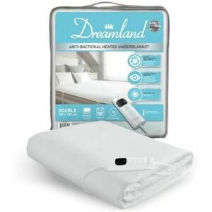 Dreamland Antibacterial Fleecy Fitted Double Electric Heated Underblanket: 16818 Dreamland Antibacterial Fleecy Fitted Double Electric Heated Underblanket: 16818