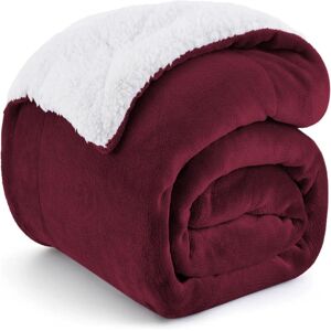 Uyeese Sherpa Fleece Throw Blanket Burgundy - Double/twin Size 60" X 80"(152cm Uyeese Sherpa Fleece Throw Blanket Burgundy - Double/twin Size 60" X 80"(152cm