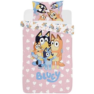 Bluey Dog Single Duvet Quilt Cover & Pillowcase 100% Cotton I Love U Children'S Bluey Dog Single Duvet Quilt Cover & Pillowcase 100% Cotton I Love U Children'S