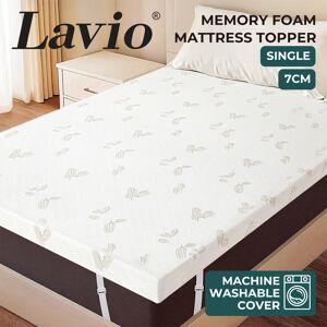 Lavio Memory Foam Mattress Topper 7cm Single Double Dual Layer Washable Non Slip Lavio Memory Foam Mattress Topper 7cm Single Double Dual Layer Washable Non Slip