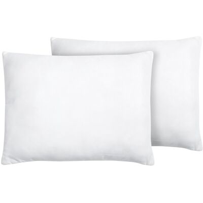 Beliani Set of 2 White Microfibre Pillows - Pillows Beliani Set of 2 White Microfibre Pillows - Pillows