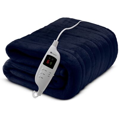 PUREMATE - CozyMate - Navy - Fleece - Electric Heated Throw PUREMATE - CozyMate - Navy - Fleece - Electric Heated Throw