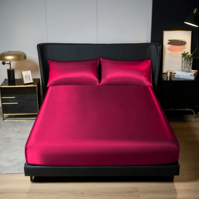 Does Not Apply 3pcs Satin Bedding Set King Size, Fitted Sheet & Pillowcases With Elastic Band Does Not Apply 3pcs Satin Bedding Set King Size, Fitted Sheet & Pillowcases With Elastic Band