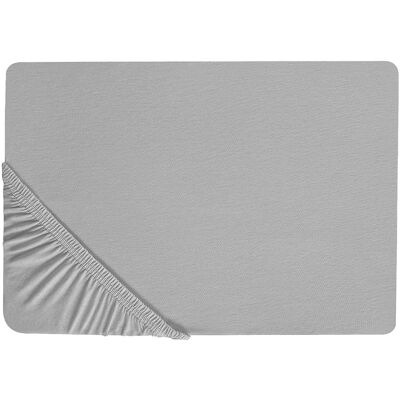 Beliani Fitted Sheet Grey Cotton - 140x200 cm - Bed Material Beliani Fitted Sheet Grey Cotton - 140x200 cm - Bed Material