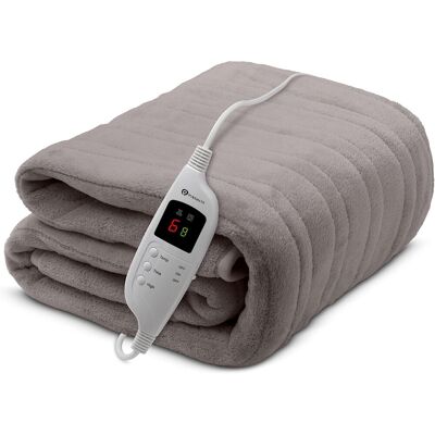 PUREMATE - Fleece Electric Heated Throw - Grey - XXL PUREMATE - Fleece Electric Heated Throw - Grey - XXL