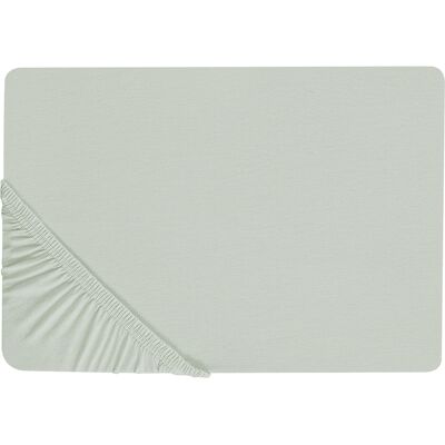 Beliani Cotton Fitted Sheet Light Green - Fitted Sheet Beliani Cotton Fitted Sheet Light Green - Fitted Sheet