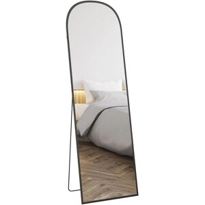 Homcom Full Length Mirror With Aluminium Alloy Frame Hanging Or Leaning Black Homcom Full Length Mirror With Aluminium Alloy Frame Hanging Or Leaning Black