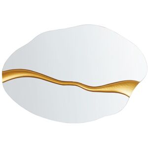 Beliani Wall Mirror Gold 60 x 90 cm - Wall Mounted Decorative Mirror Modern Style Beliani Wall Mirror Gold 60 x 90 cm - Wall Mounted Decorative Mirror Modern Style