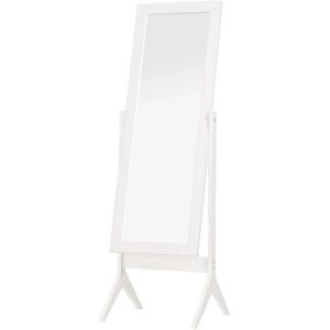 Homcom Freestanding Dressing Mirror Adjustable Angle White Frame Homcom Freestanding Dressing Mirror Adjustable Angle White Frame
