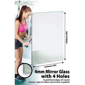 Large Wall Mirror Bathroom Polished Edges And 4 Holes 183cm X 122cm) 6ft X 4ft Large Wall Mirror Bathroom Polished Edges And 4 Holes 183cm X 122cm) 6ft X 4ft