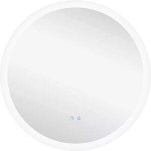 Kleankin Silver Bathroom Mirror with LED Lights, Defogging, 70cm Kleankin Silver Bathroom Mirror with LED Lights, Defogging, 70cm