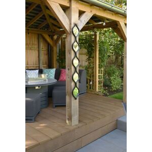 The Quinque Large Black Metal Framed Tear Drop Garden Mirror - 49\"X6\" 124x15cm The Quinque Large Black Metal Framed Tear Drop Garden Mirror - 49\"X6\" 124x15cm