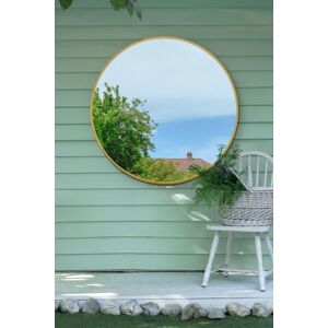 The Fenestra - New Large Gold Round Garden Wall Mirror - 43" X 43" (110 X 110cm) The Fenestra - New Large Gold Round Garden Wall Mirror - 43" X 43" (110 X 110cm)