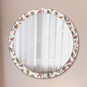 Coloray Round Wall Mirror With Patterned Glass Frame Ready To Hang Vintage Flowers Coloray Round Wall Mirror With Patterned Glass Frame Ready To Hang Vintage Flowers