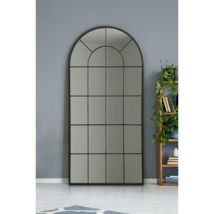 Extra Large Black Framed Arched Window Mirror 86.5" X 41.5" 220x105cm Extra Large Black Framed Arched Window Mirror 86.5" X 41.5" 220x105cm