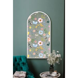 The Typis - New Large White Arch Metal Flower Décor Mirror - 47" X 24" 120x60cm The Typis - New Large White Arch Metal Flower Décor Mirror - 47" X 24" 120x60cm