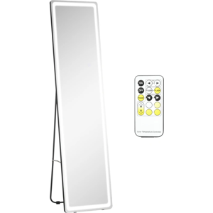 Homcom Full Length Body Mirror Floor Standing Or Wall Mount Bedroom Led Lighted 3 Color Homcom Full Length Body Mirror Floor Standing Or Wall Mount Bedroom Led Lighted 3 Color