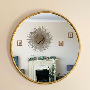 Darthome Ltd Industrial Gold Round Frame Home Bathroom Glass Wall Mounted Vanity Mirror 50cm Darthome Ltd Industrial Gold Round Frame Home Bathroom Glass Wall Mounted Vanity Mirror 50cm