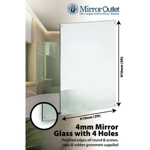 Large Wall Mirror Bathroom With 4 Holes/polished Edges 4mm 3ft X 2ft 91cm X 61 Large Wall Mirror Bathroom With 4 Holes/polished Edges 4mm 3ft X 2ft 91cm X 61